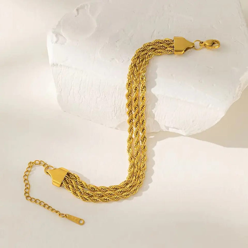 Triple Rope Chain Bracelet Stainless Steel