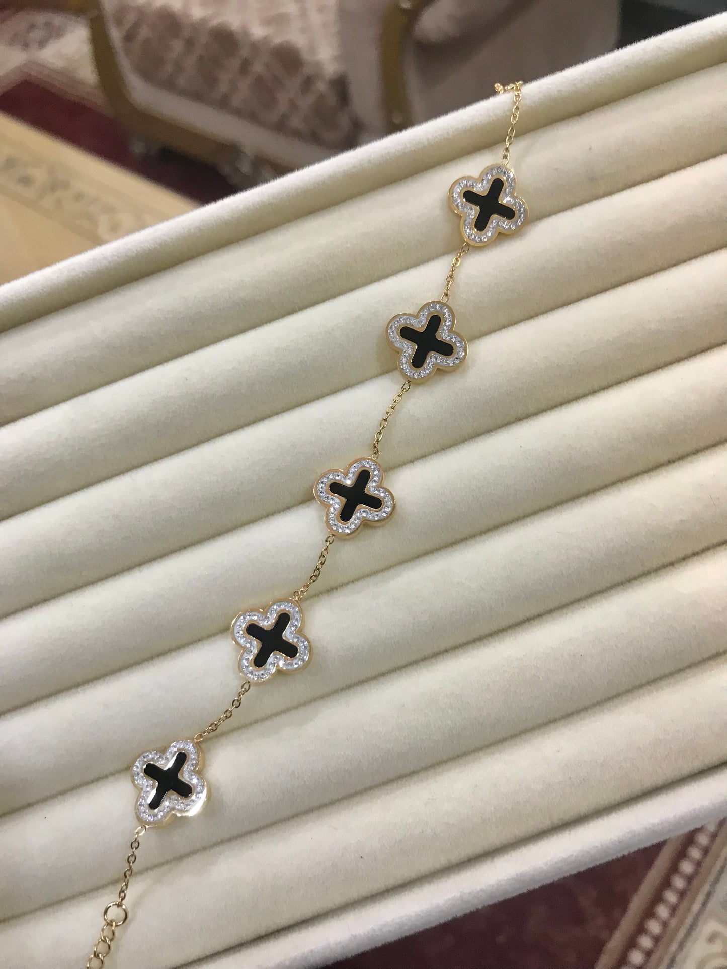 Black Clover Bracelet Stainless Steel