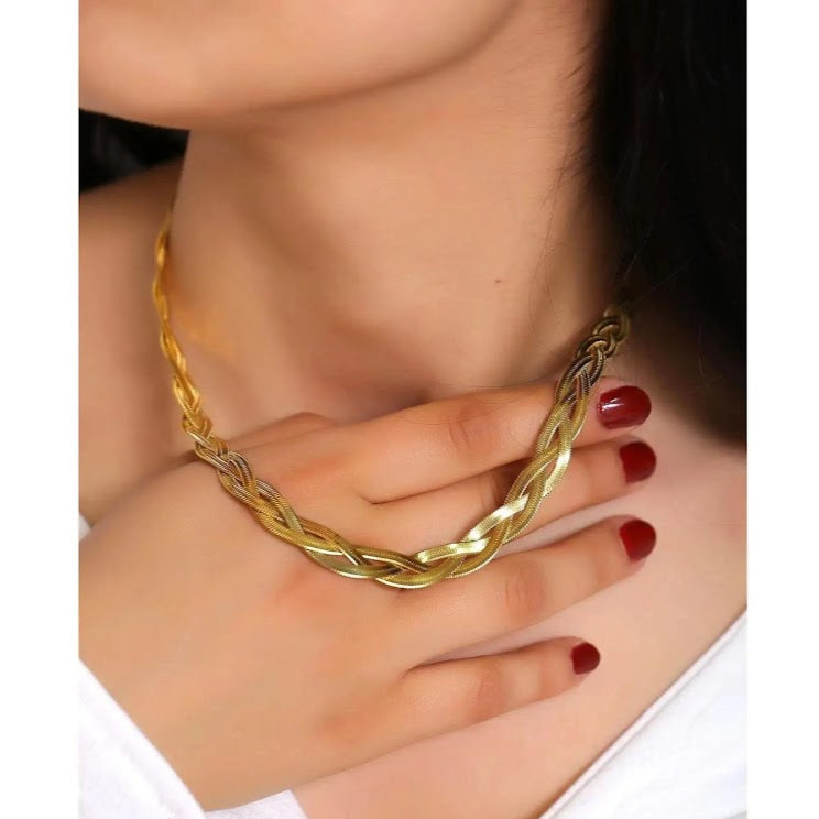 Triple Snake Chain Necklace Stainless Steel