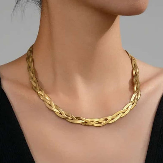 Triple Snake Chain Necklace Stainless Steel