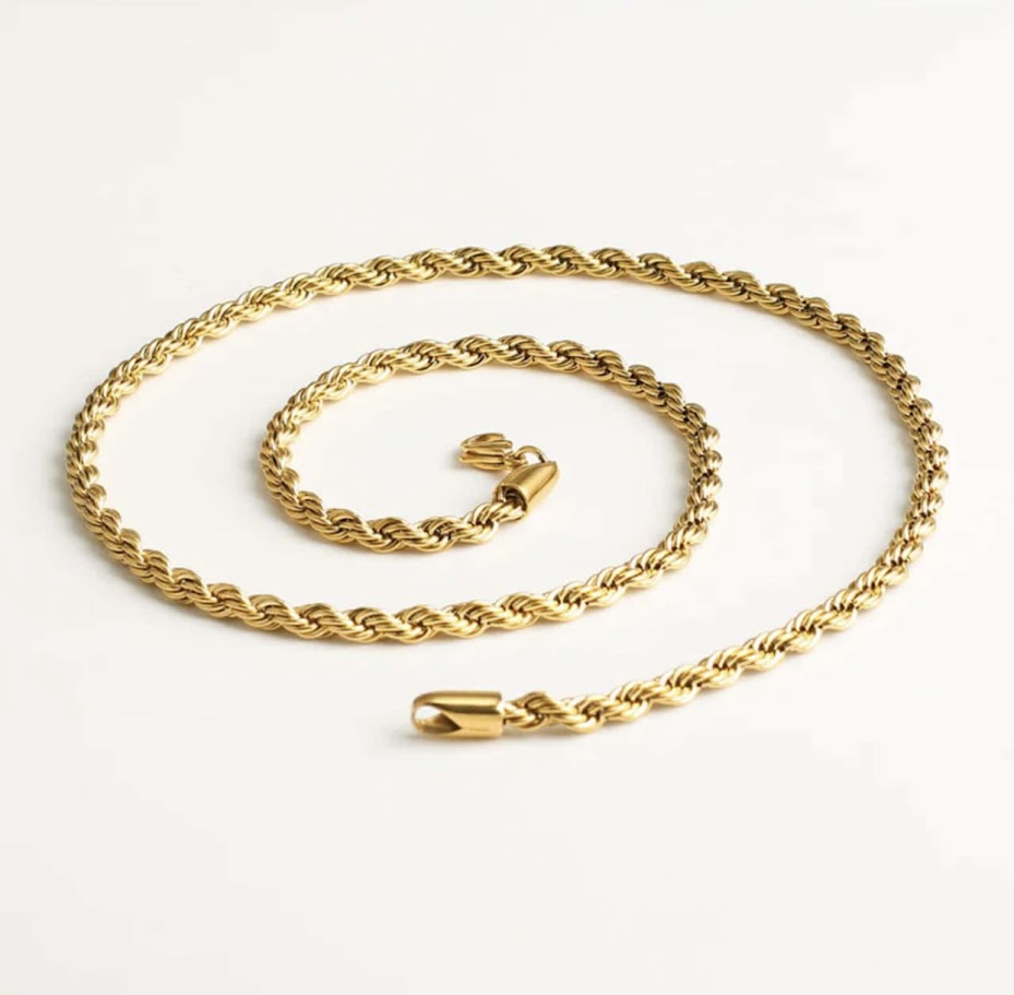Rope Chain Necklace Stainless Steel