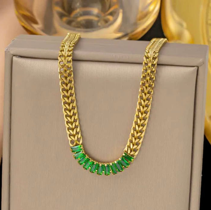 Milan Green Bracelet Zirconia Stainless Steel